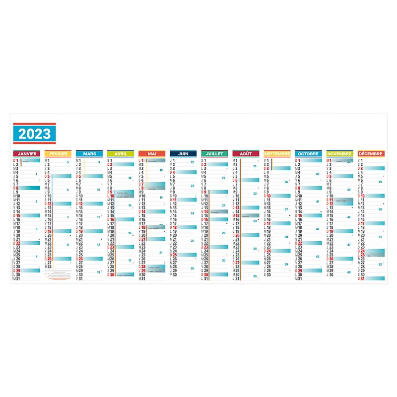 Calendrier effaçable planning géant 2023