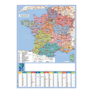 Calendrier publicitaire bancaire effaçable PLANNING MURAL REGIONS