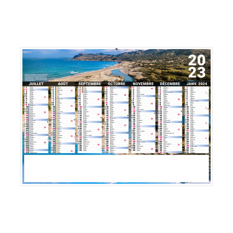 Calendrier publicitaire de banque régional Corse