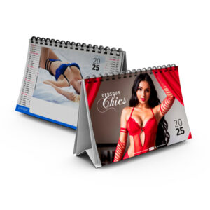 Calendrier publicitaire chevalet de bureau 7 feuillets DESSOUS CHICS