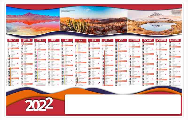 Calendrier 2022 Personnalisable Calendrier publicitaire planning RICHESSES | MS Calendriers