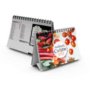 Calendrier publicitaire chevalet de bureau STD 13 feuillets COULEURS CUISINE