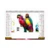 Calendrier publicitaire chevalet de bureau standard animals pop' art, avec 7 feuillets, année 2024, dessin d'animaux avec taches de couleurs mois de novembre et décembre 2024 2 perroquets.