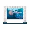 Calendrier publicitaire chevalet de bureau standard l'année des méduses, avec 7 feuillets, année 2024, photographies de jolies méduse marines, mois de juillet et Aout 2024