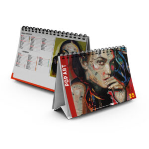 Calendrier publicitaire chevalet de bureau 7 feuilles standard POP'ART