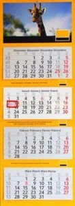 Calendrier publicitaire multiblocs 4 mois