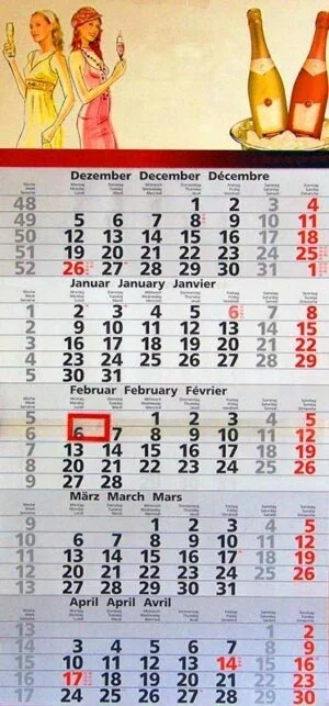 Calendrier publicitaire 5 mois monobloc